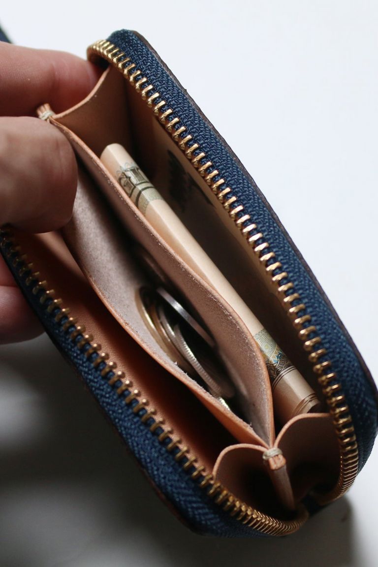THE SUPERIOR LABOR - ミニ財布 : KUROZAN indigo zip small wallet 