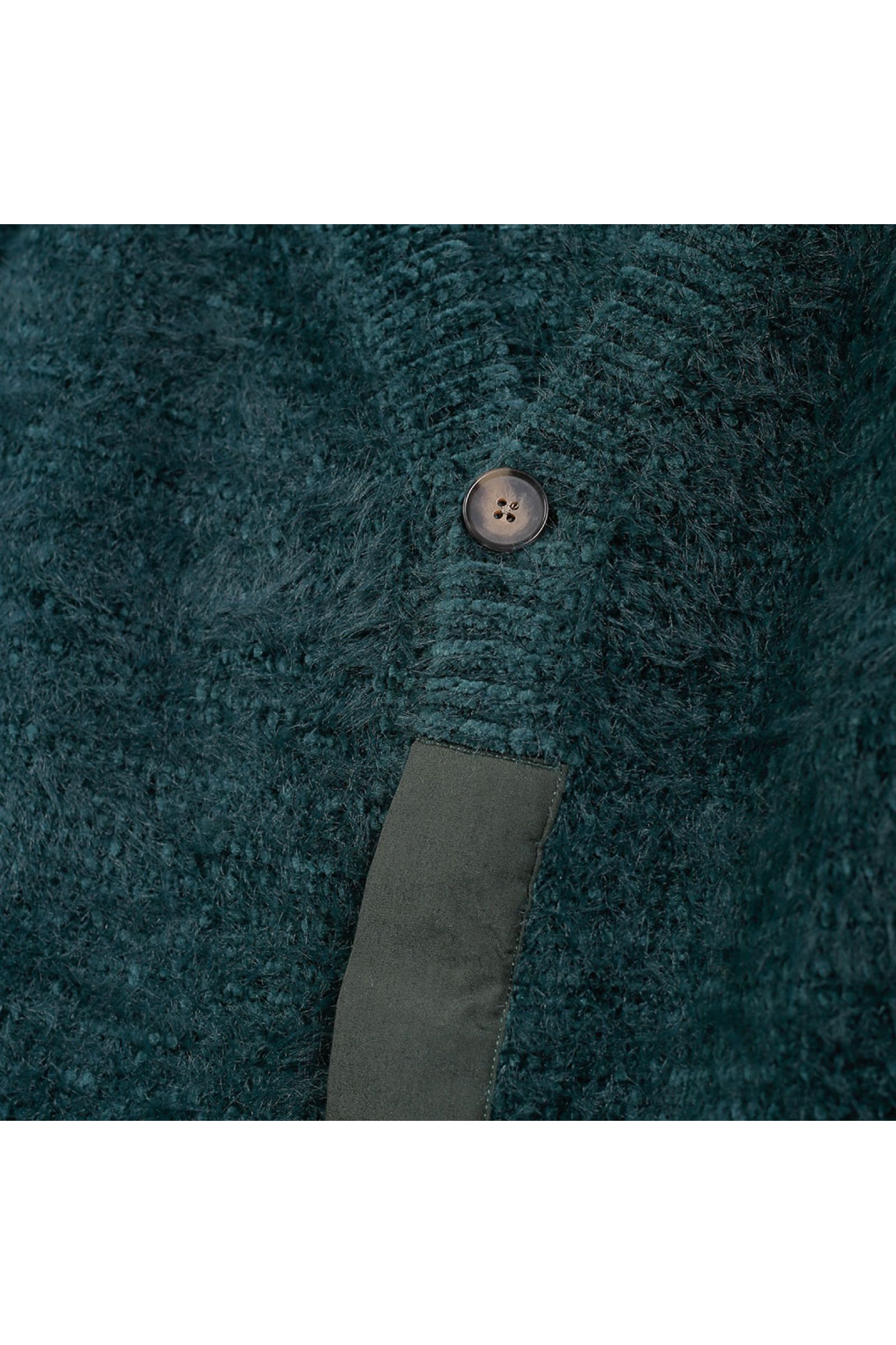 カーディガン : SHAGGY CARDIGAN "TOOCI" / シャギーカーディガン - グリーン