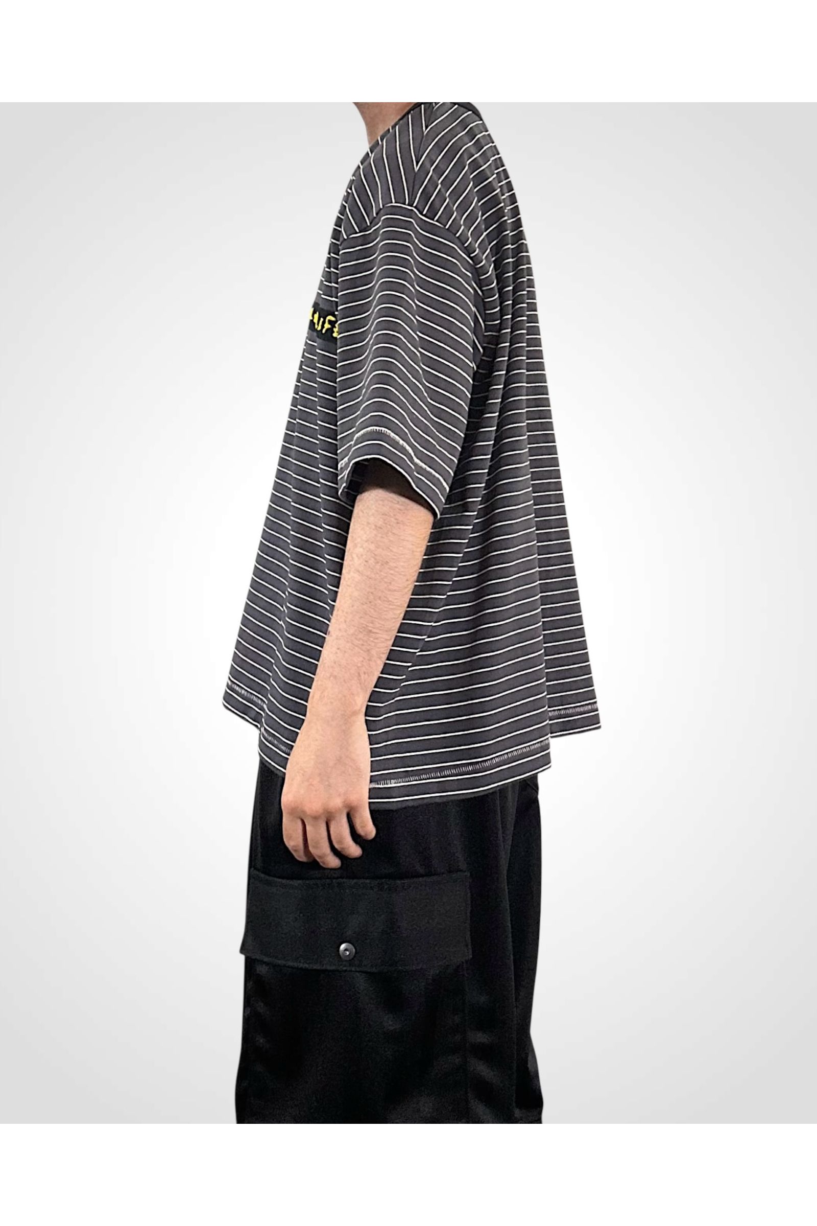 ECHOES-TEE  / エコーズTシャツ : ボーダーTシャツ - GRAY