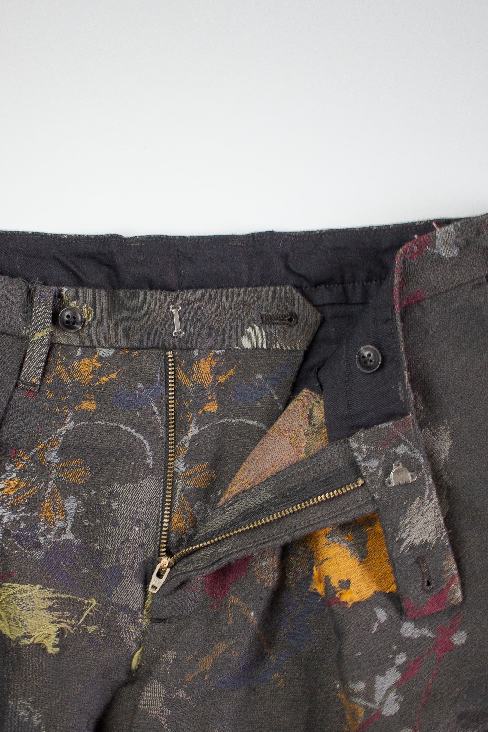 paint jacquard trousers - charcoal gray