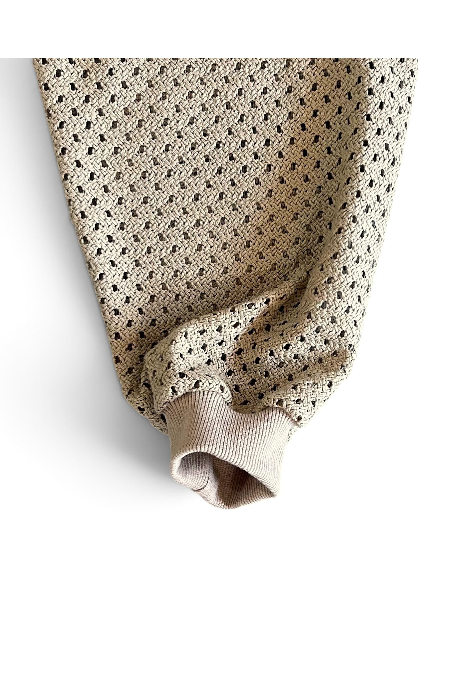 WOVEN-CARDIGAN / ウーブンカーディガン : メッシュカーディガン - BEIGE