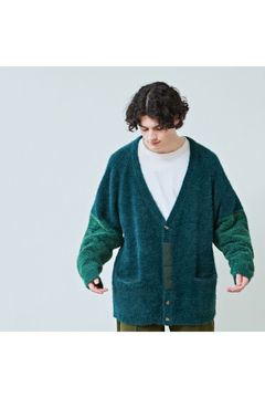カーディガン : SHAGGY CARDIGAN "TOOCI" / シャギーカーディガン - グリーン