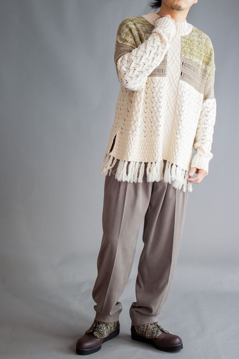 meagratia - 4 tuck trousers / 4タックトラウザーズ - gray | tomoshibi