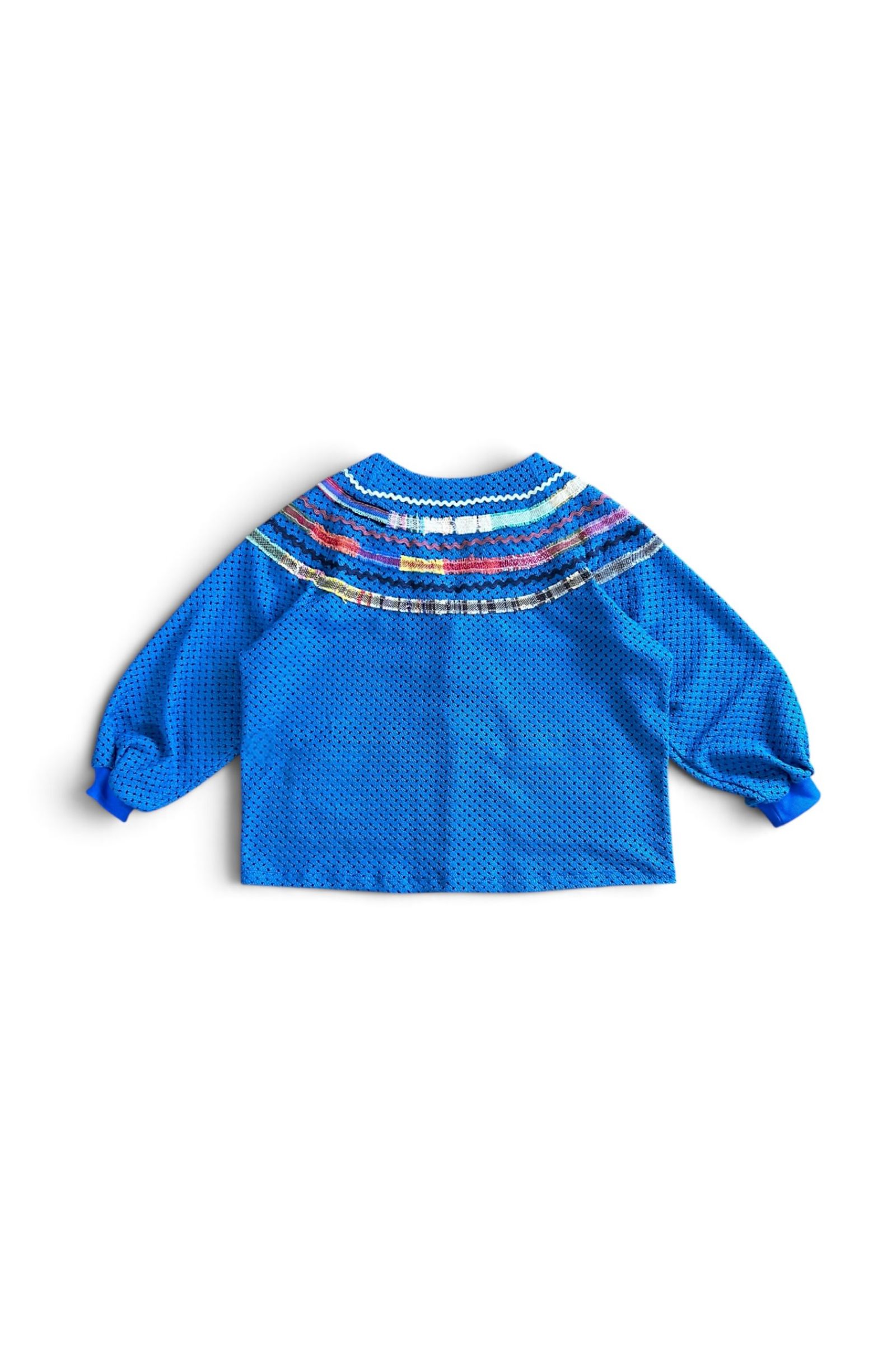 WOVEN-CARDIGAN / ウーブンカーディガン : メッシュカーディガン - BLUE
