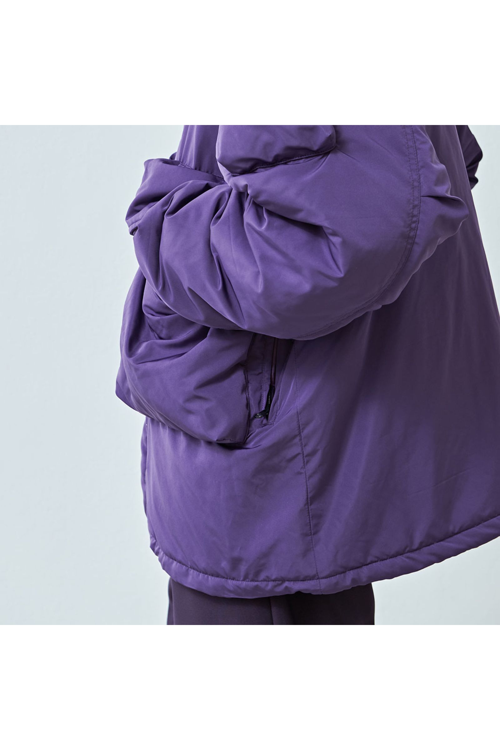 中綿ジャケット  : BIG POCKET HOODED PUFF JACKET "HYATT PUFF" / ビッグポケットフーデッドパフジャケット - パープル