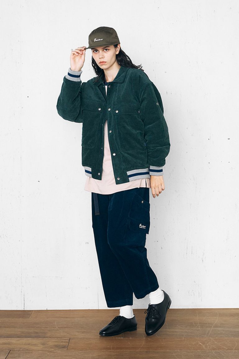 Frame switchwear - CORDUROY AWARD JACKET - GREEN | tomoshibi