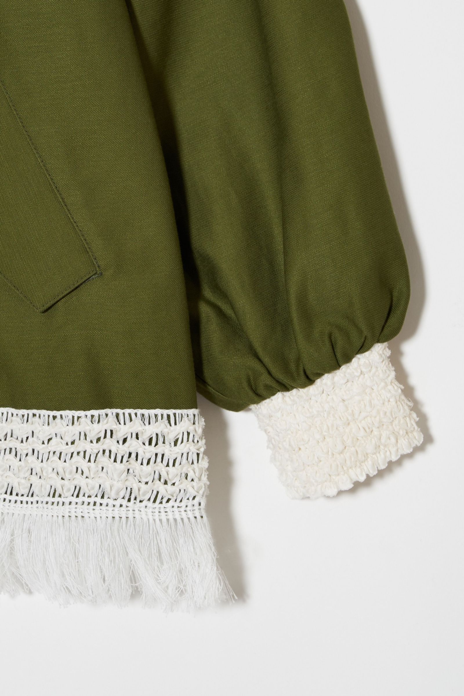 MA-1ブルゾン : Military satin fringe BL / ミリタリーサテンフリンジブルゾン - khaki