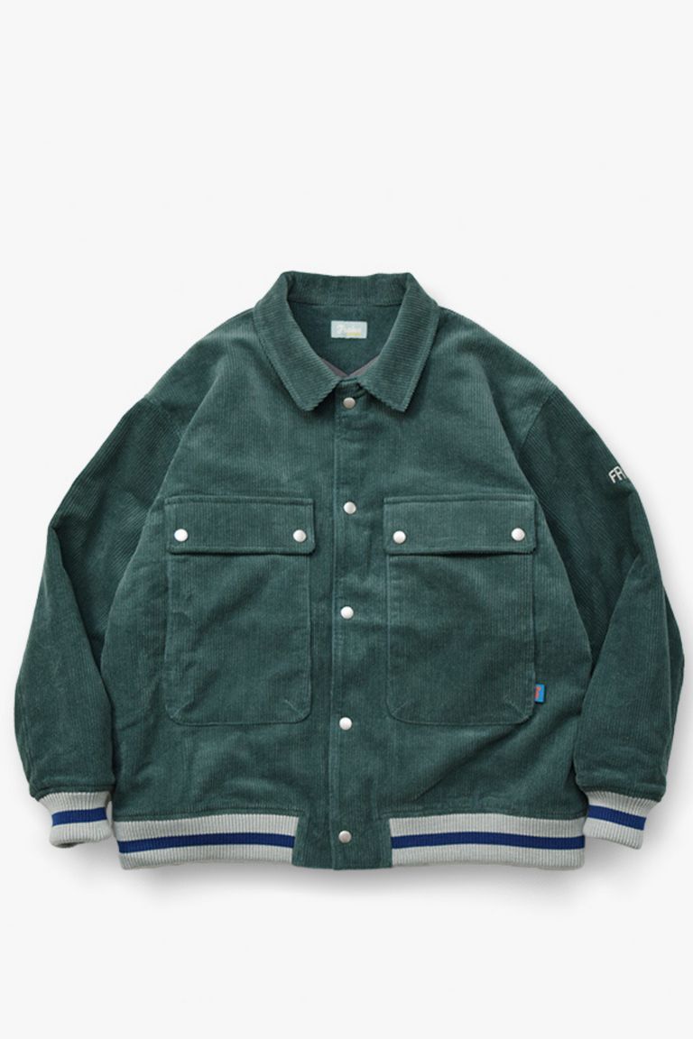 Frame switchwear - CORDUROY AWARD JACKET - GREEN | tomoshibi