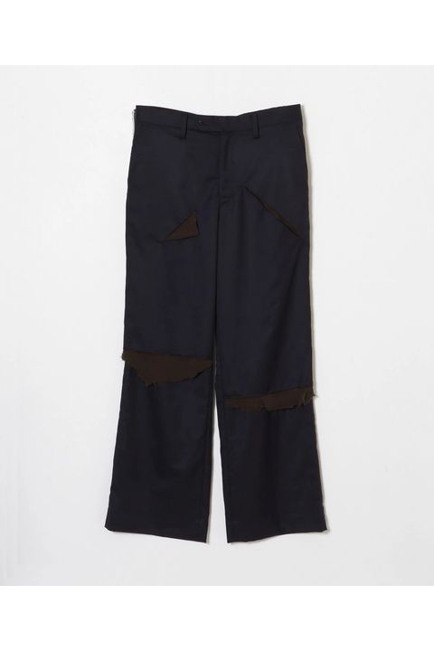 Frayed wool slacks / フレイド ウール スラックス - NAVY