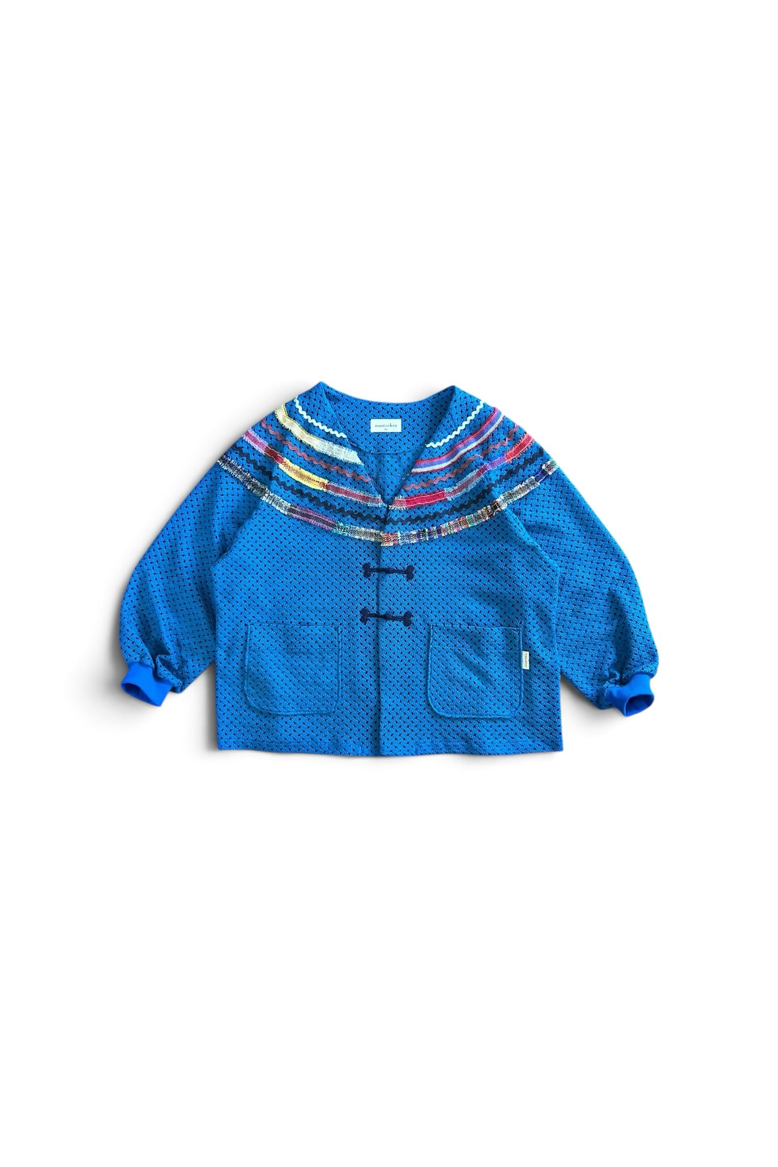 WOVEN-CARDIGAN / ウーブンカーディガン : メッシュカーディガン - BLUE