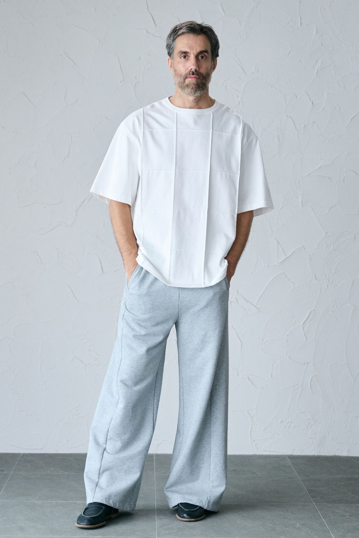 VINCENT / BLOCK STITCH TOP コットンジャージーTシャツ - OFFWHITE