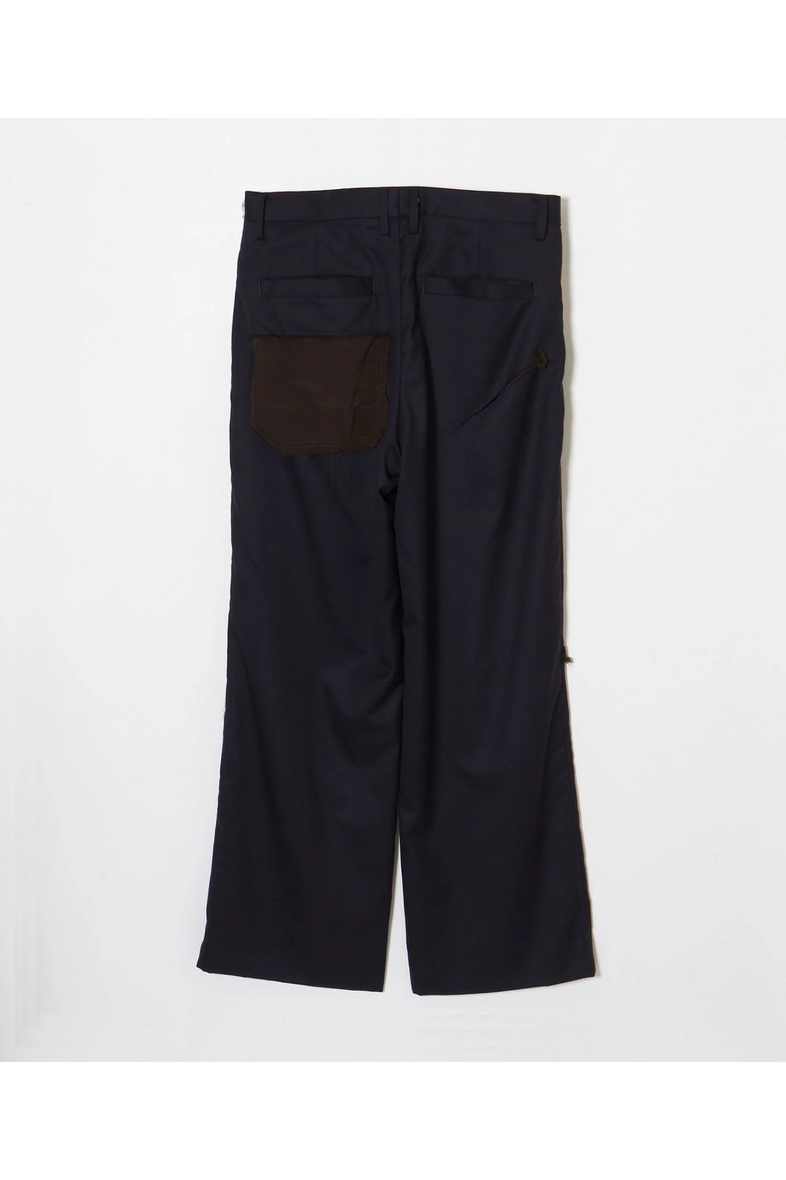 Frayed wool slacks / フレイド ウール スラックス - NAVY