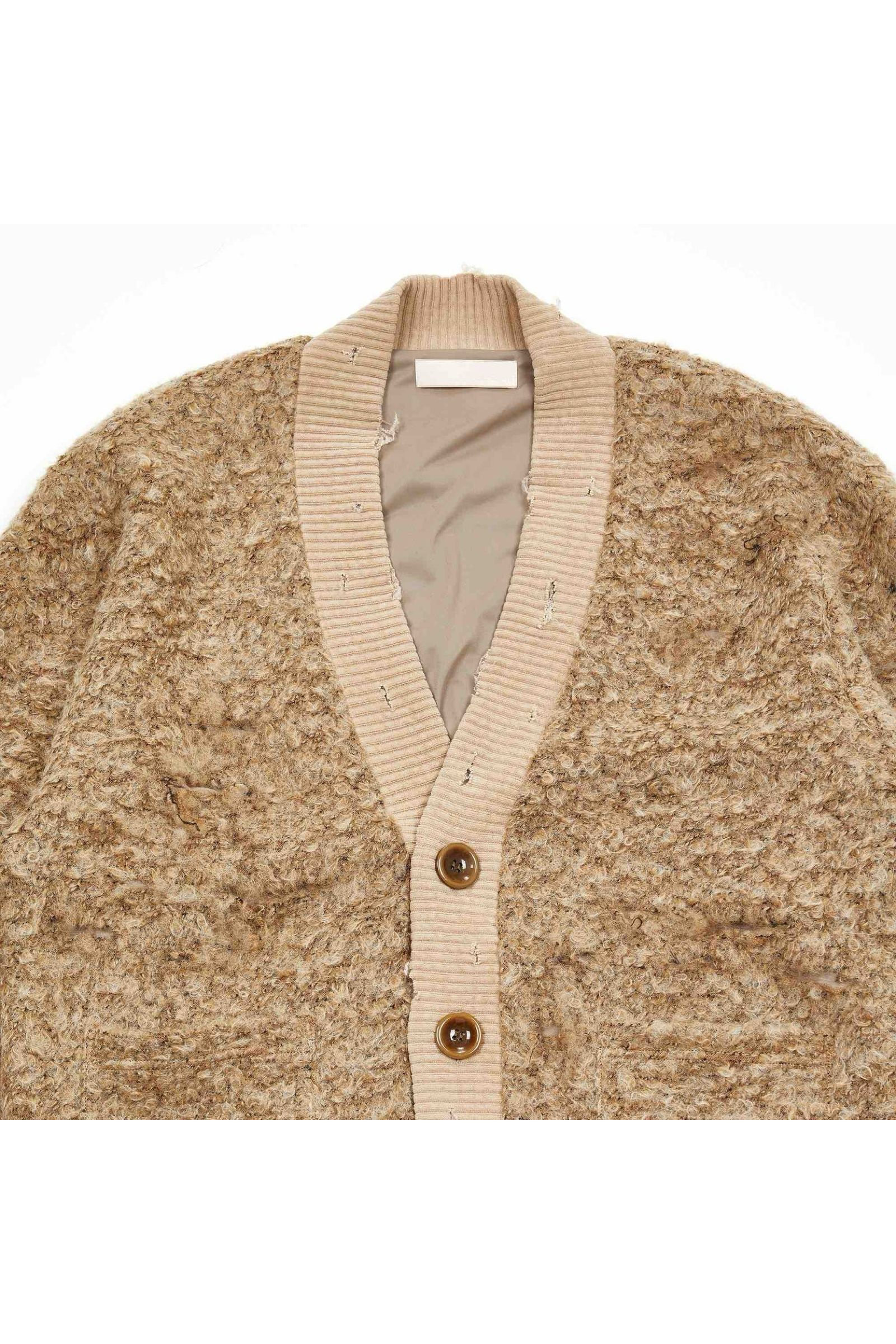 Loop tweed cardigan / ループツイードカーディガン - BEIGE