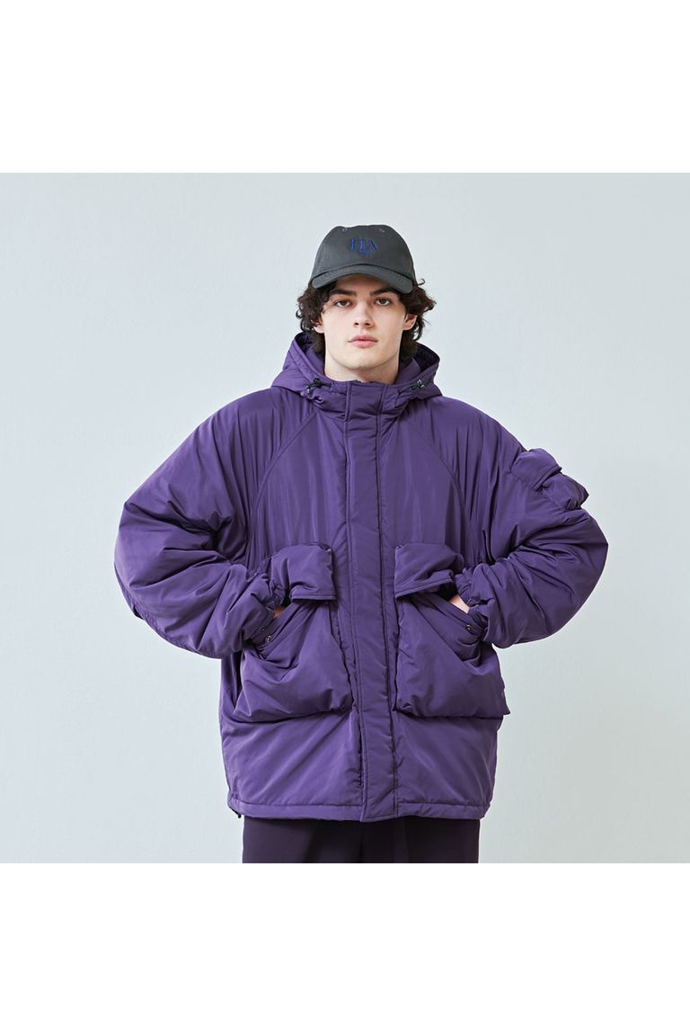 kelen - 中綿ジャケット : BIG POCKET HOODED PUFF JACKET 