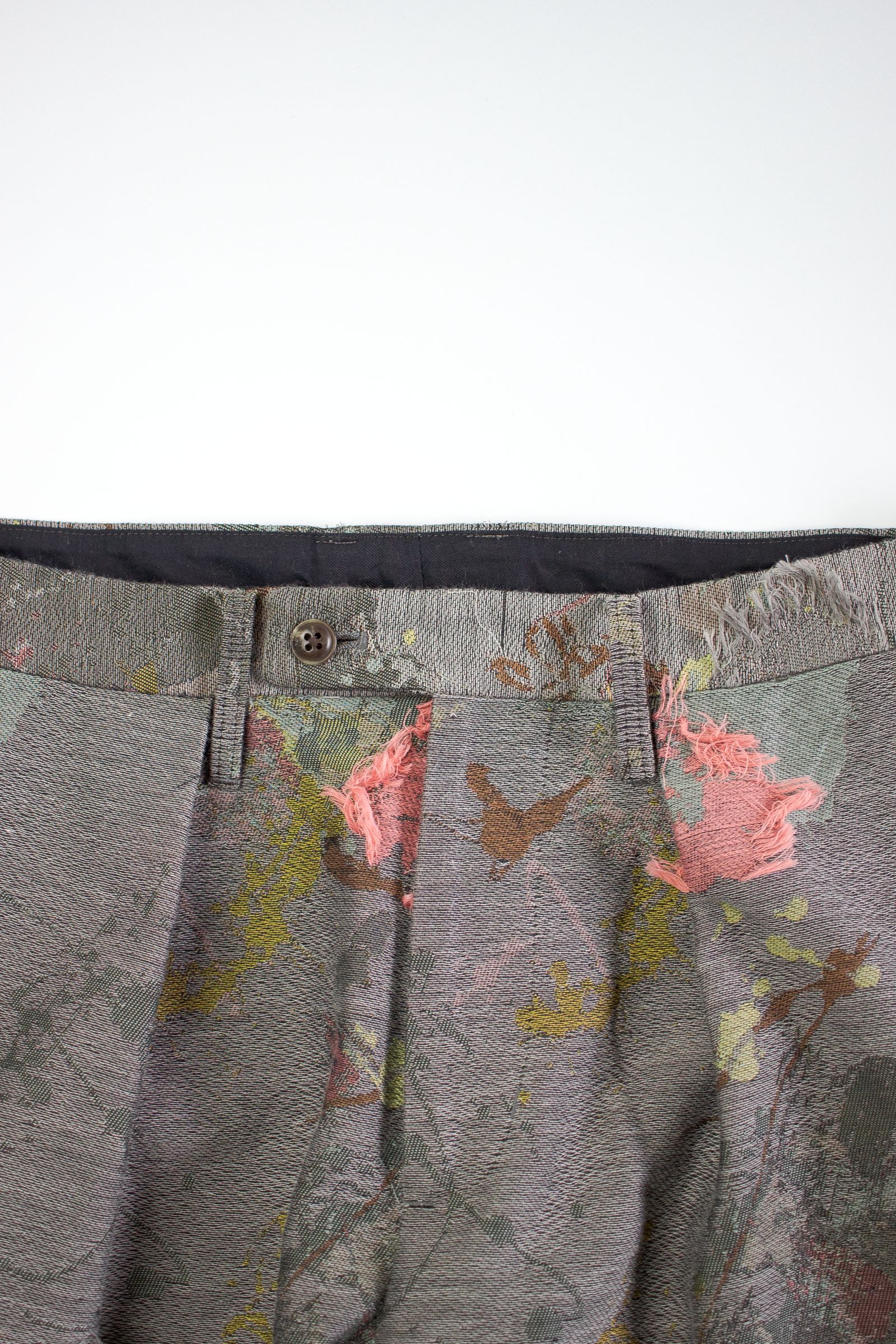 paint jacquard trousers - gray