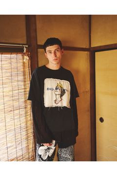 HELL OF A LIFE-TEE / ヘル オブ ア ライフ Tシャツ : 刺繍デザインTシャツ - BLACK