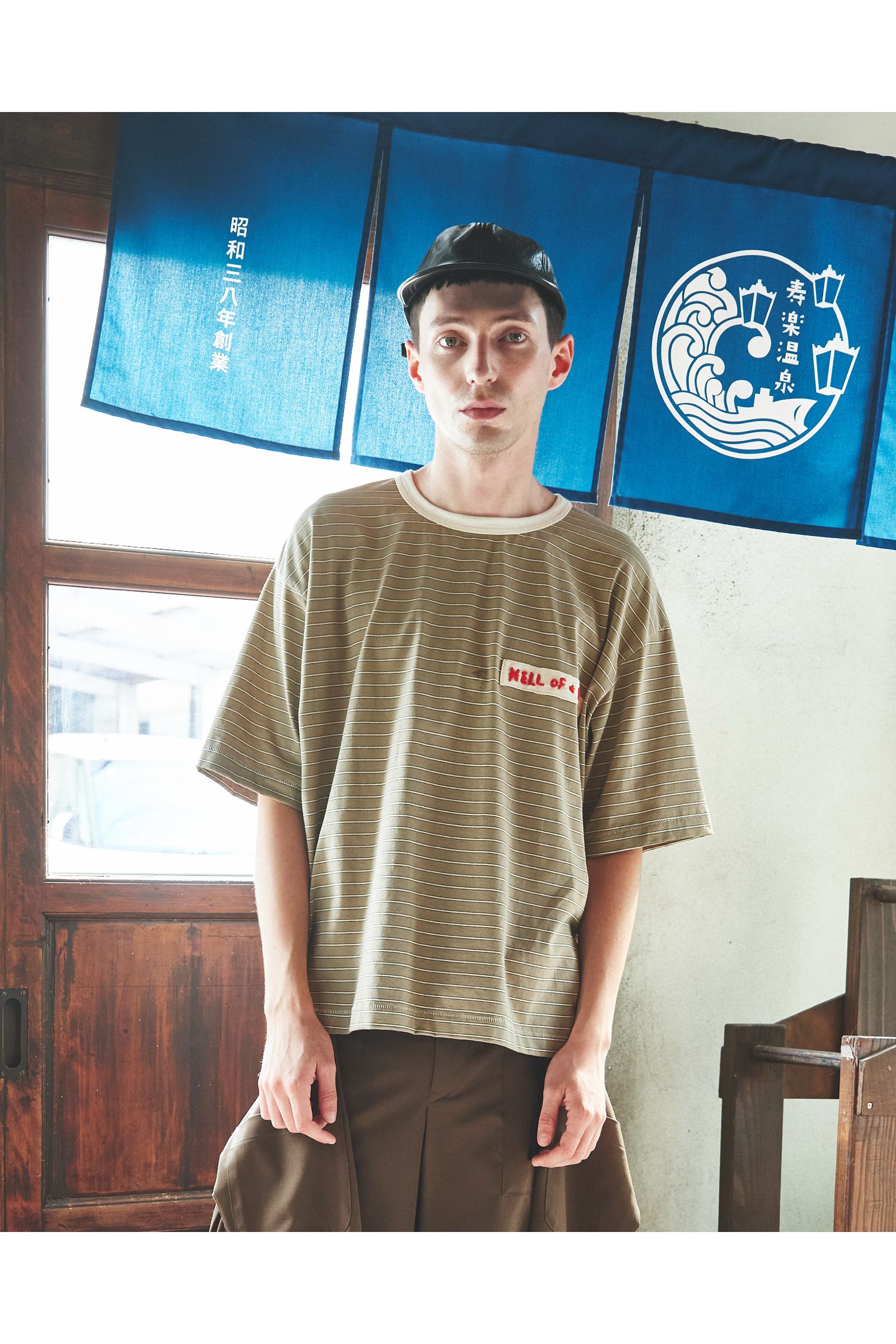ECHOES-TEE  / エコーズTシャツ : ボーダーTシャツ - BEIGE