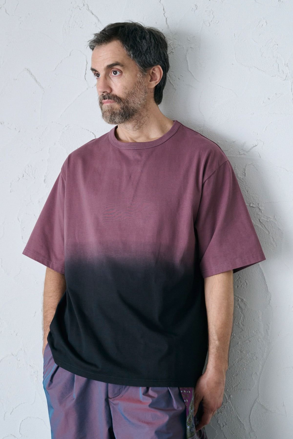 PABLO / STEP DYEING TOP グラデーション染めTシャツ - SMOKEPINK