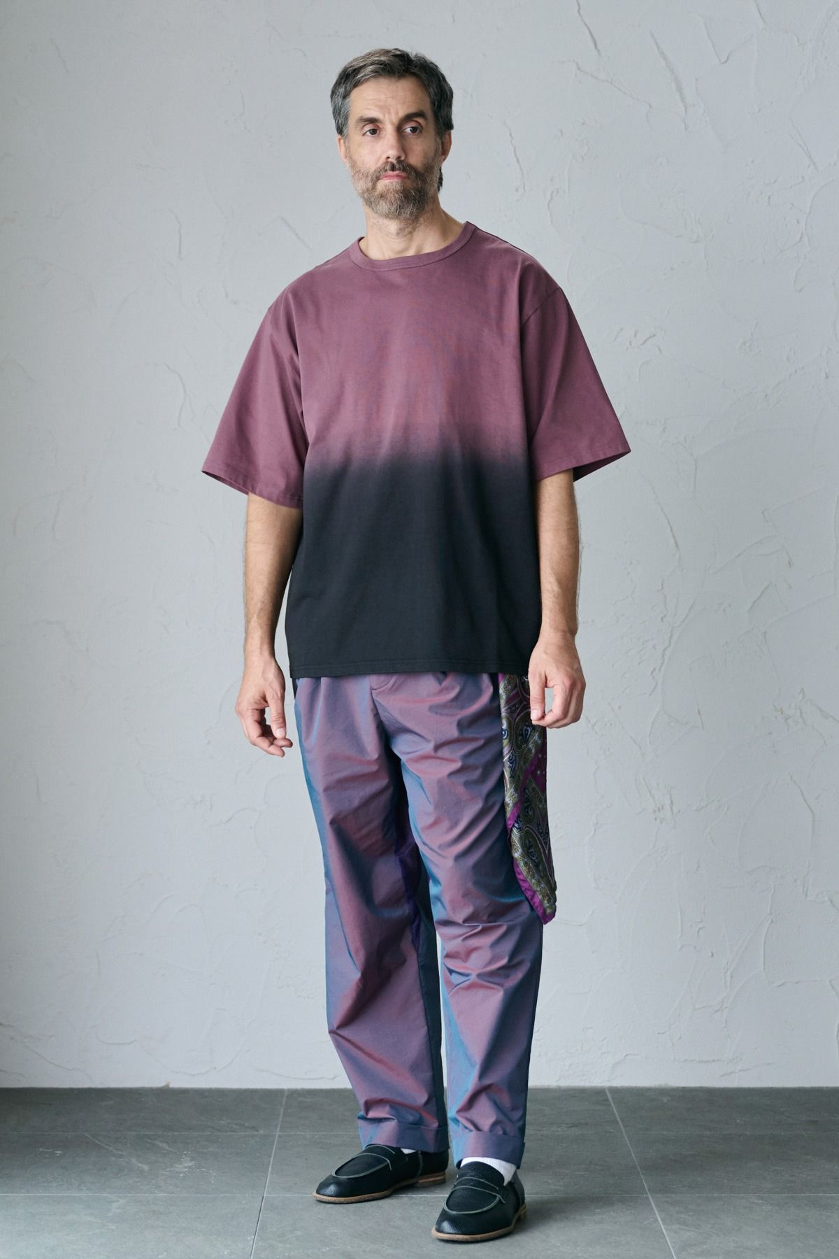 PABLO / STEP DYEING TOP グラデーション染めTシャツ - SMOKEPINK