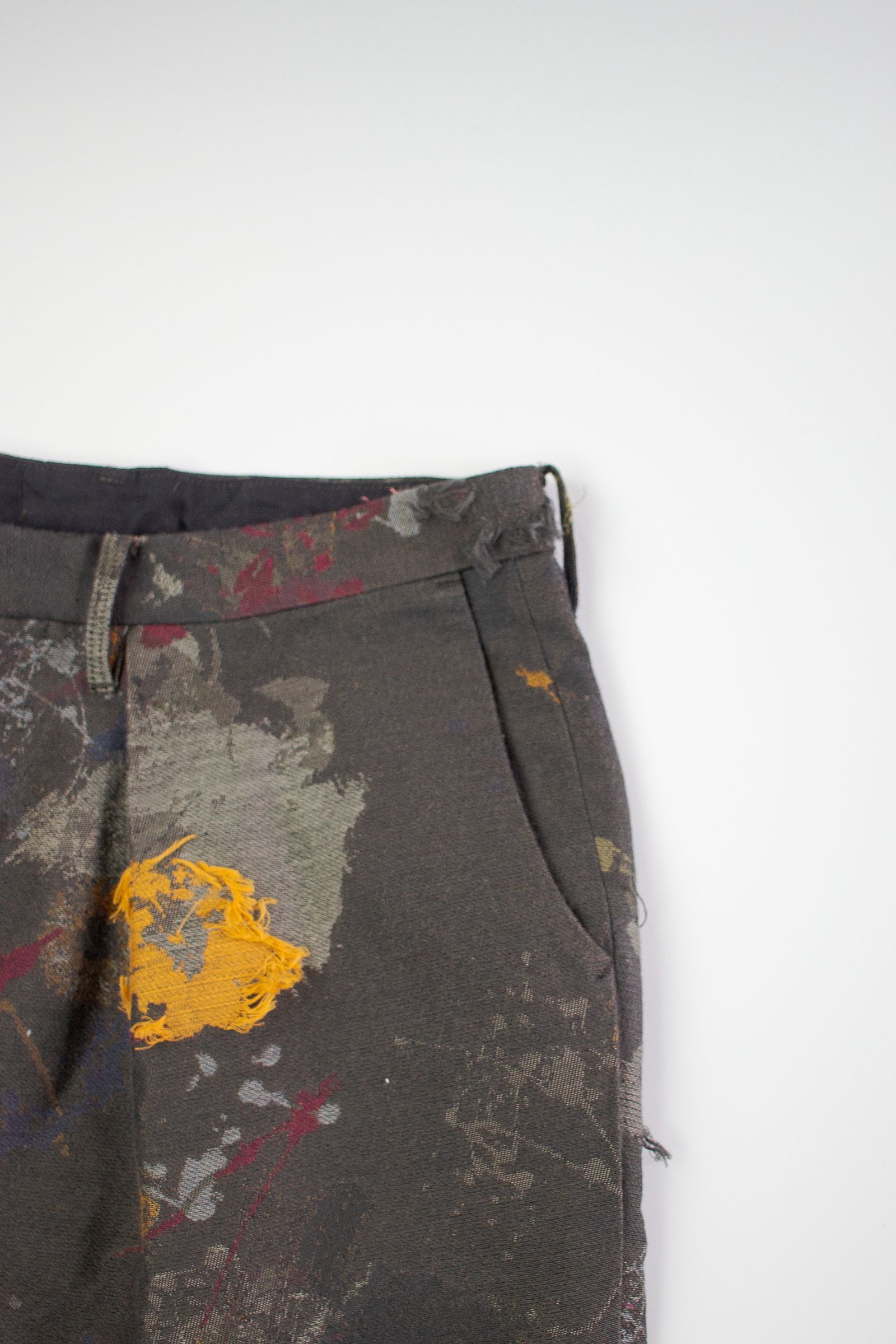 paint jacquard trousers - charcoal gray