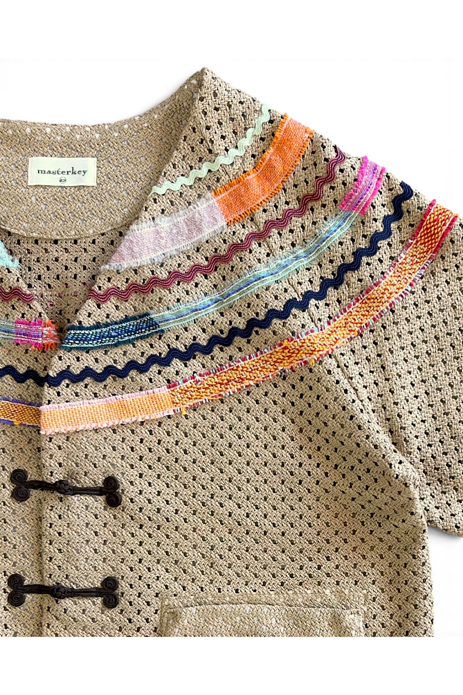 WOVEN-CARDIGAN / ウーブンカーディガン : メッシュカーディガン - BEIGE