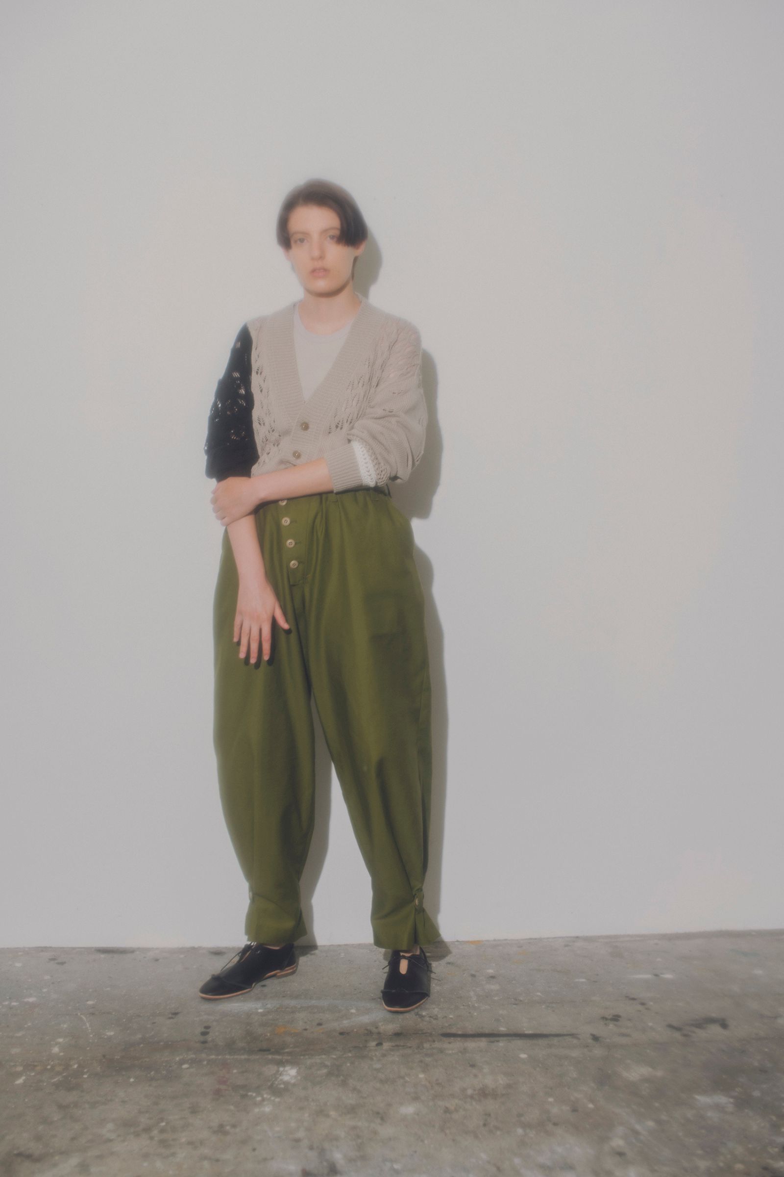 ワイドパンツ : Military satin belted PT / ミリタリーサテンベルテッドパンツ - khaki