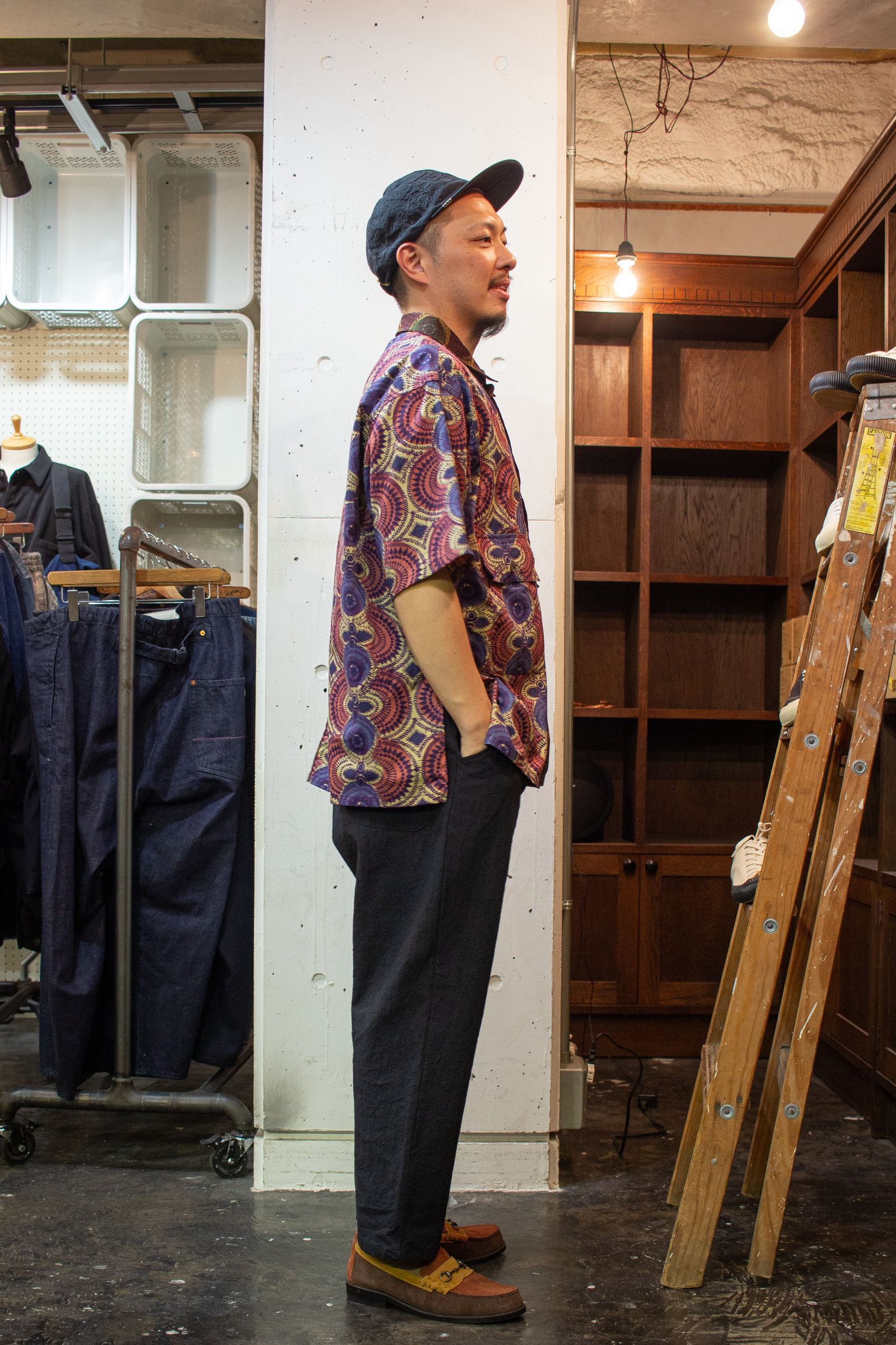 VOO 半袖シャツ SIESTA MOSES シエスタモーゼ YELLOW x GREEN tomoshibi