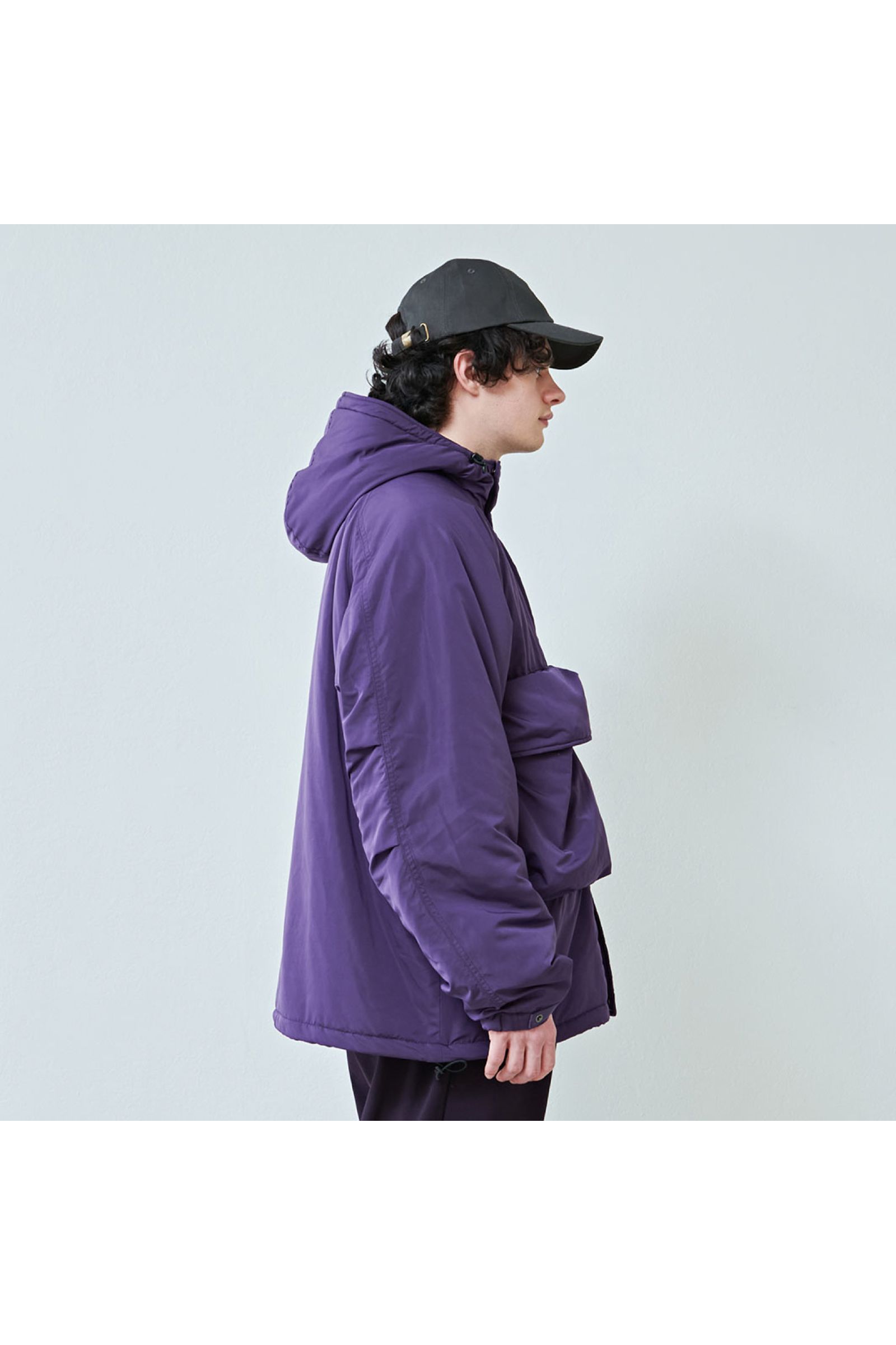 中綿ジャケット  : BIG POCKET HOODED PUFF JACKET "HYATT PUFF" / ビッグポケットフーデッドパフジャケット - パープル