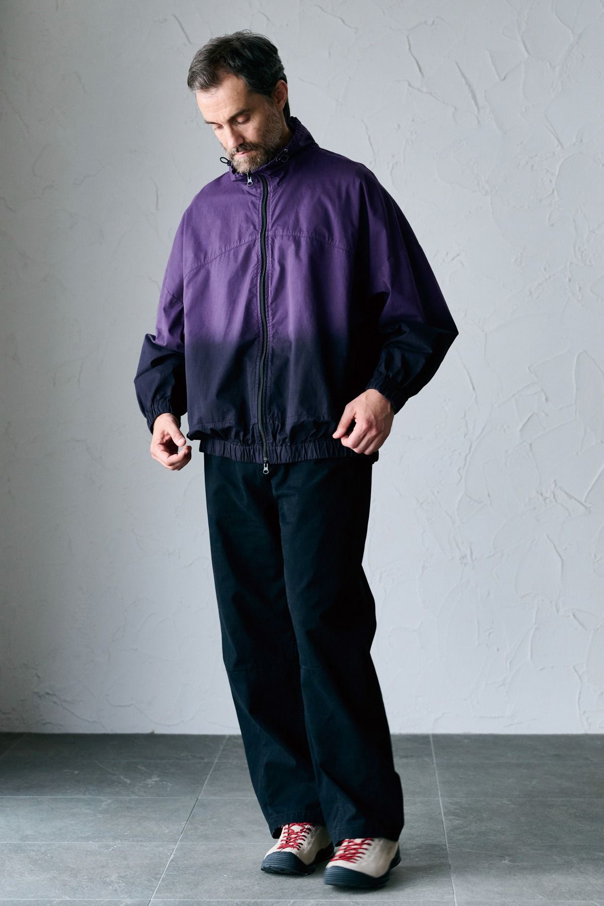VILLON / STEP DYEING JACKET グラデーション染めトラックジャケット - PURPLE