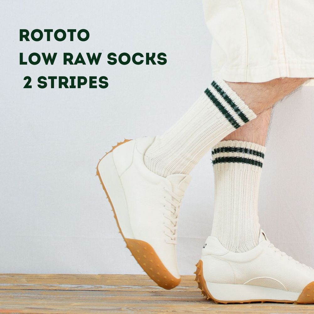 秋冬も継続して【ROTOTO : LOW RAW SOCKS "2 STRIPES"】