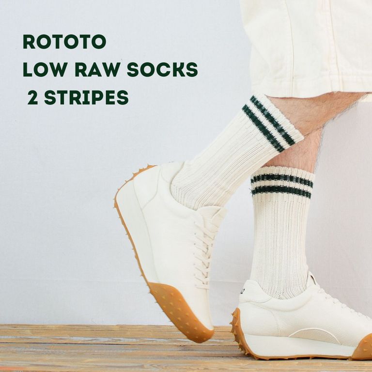 秋冬も継続して【ROTOTO : LOW RAW SOCKS "2 STRIPES"】