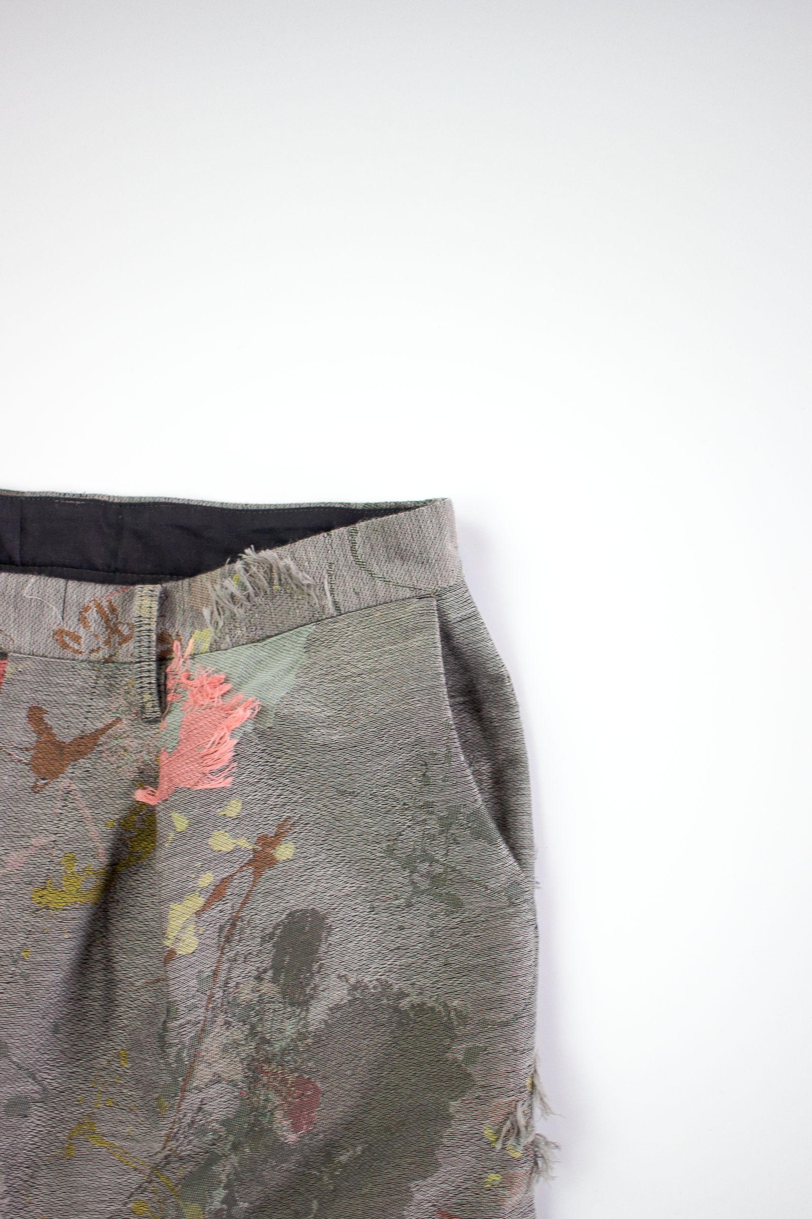paint jacquard trousers - gray