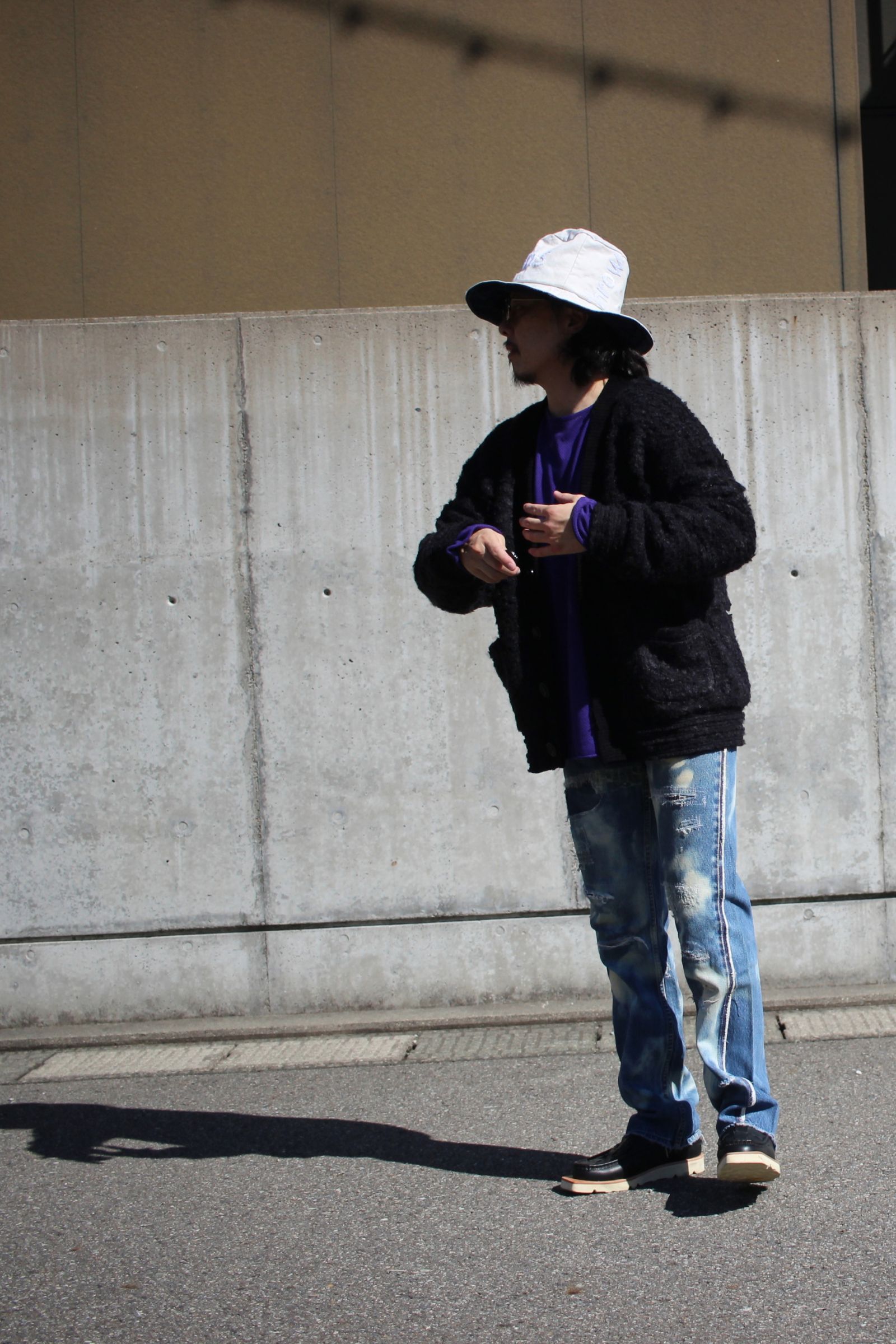 Loop tweed cardigan / ループツイードカーディガン - BLACK