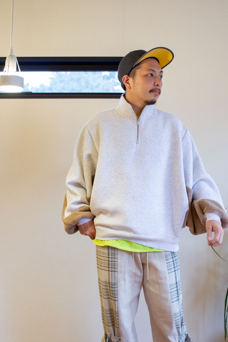 tomoshibi - FAT Sleeve half-zip jacket / ファットスリーブハーフ