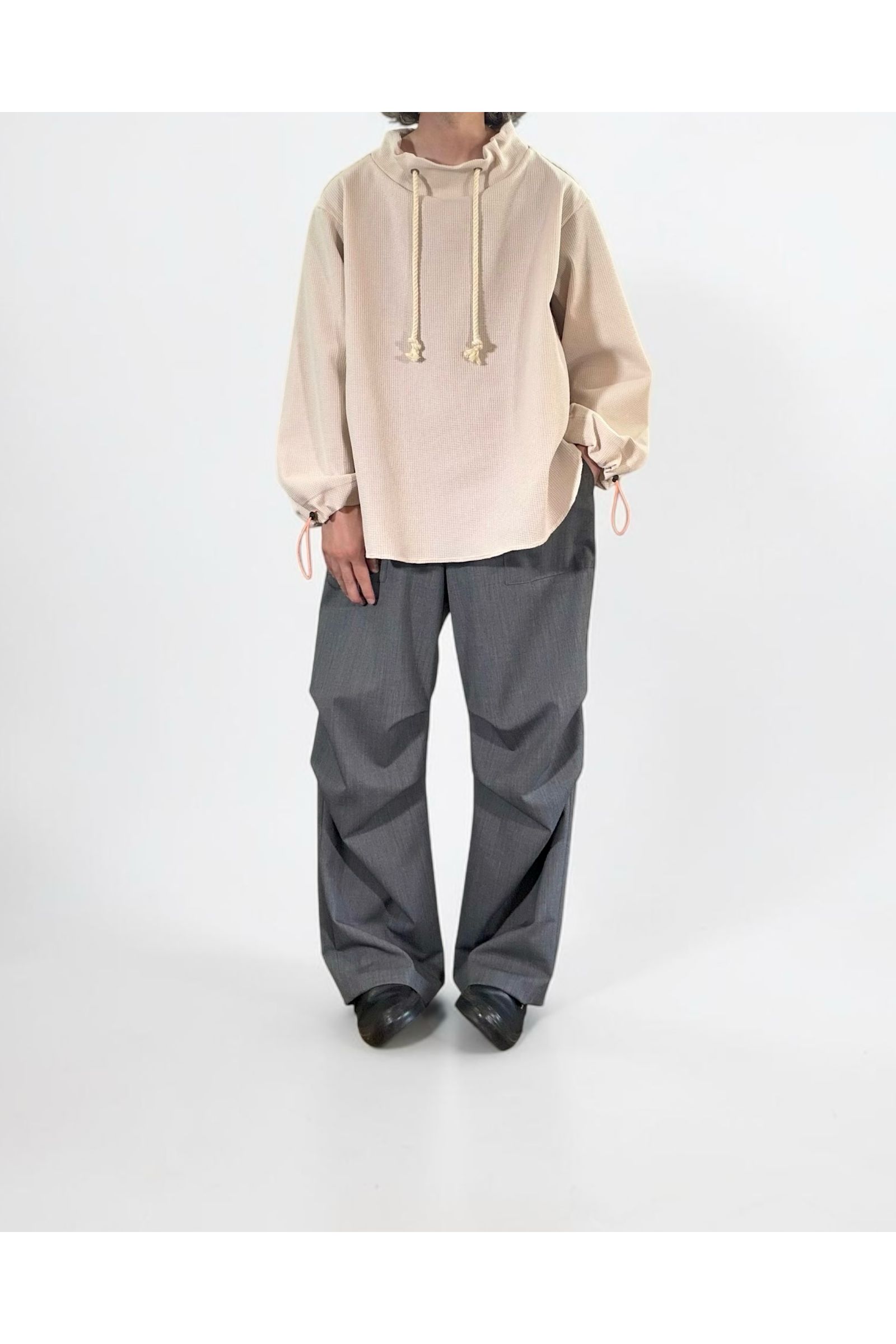 FISHERMAN-SWAET / フィッシャーマン スウェット : モックネックプルオーバー - BEIGE