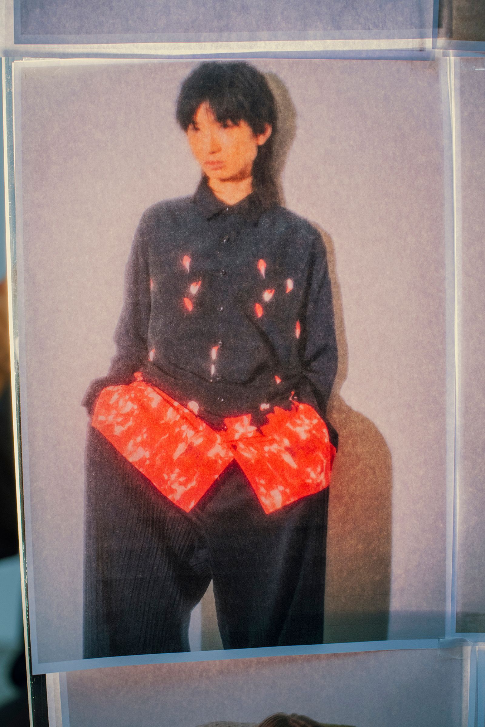 長袖シャツ : Flower pattern shirt / フラワーパターンシャツ - black