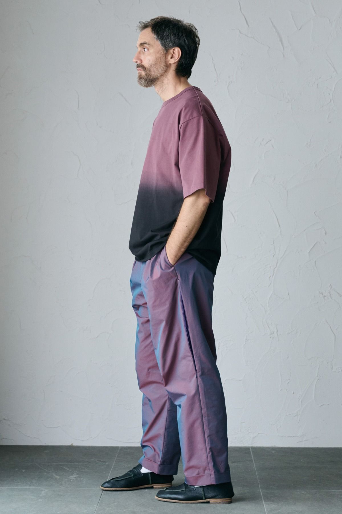 PABLO / STEP DYEING TOP グラデーション染めTシャツ - SMOKEPINK