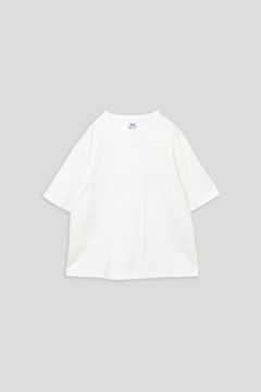 VINCENT / BLOCK STITCH TOP コットンジャージーTシャツ - OFFWHITE