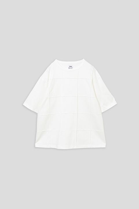 VINCENT / BLOCK STITCH TOP コットンジャージーTシャツ - OFFWHITE