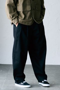 NIPS / 2 TUCK COCOON TROUSER 2タックトラウザー - BLACK