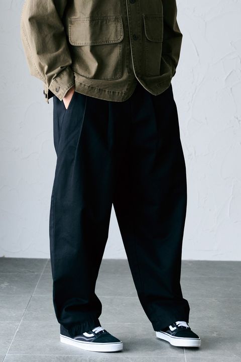 NIPS / 2 TUCK COCOON TROUSER 2タックトラウザー - BLACK