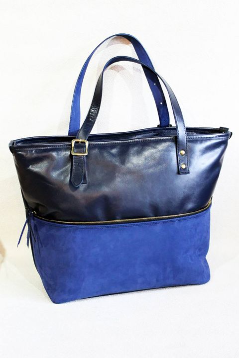 2トーンレザートートバッグ