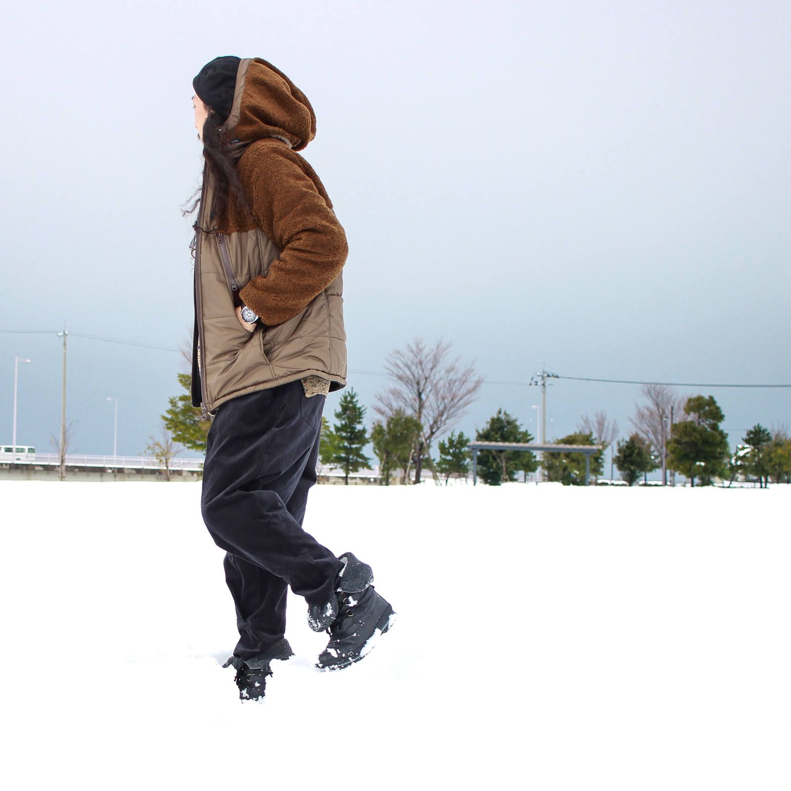 冬にはボアがよく合う ~2017/12/18 雪~