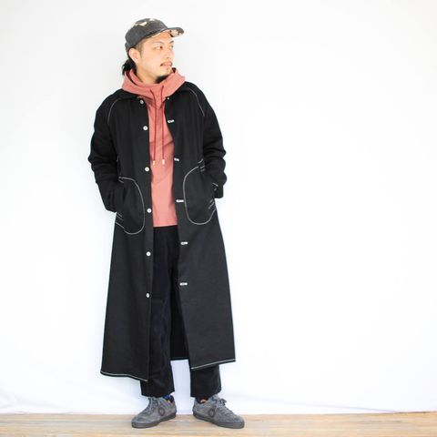 RYUのロングコートを使ったコーディネート【土曜日】
