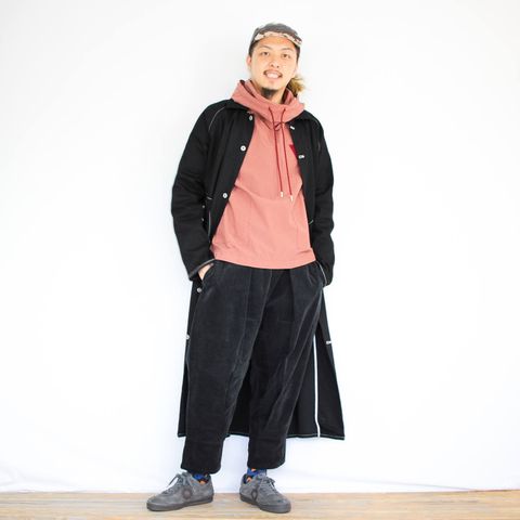 RYUのロングコートを使ったコーディネート【土曜日】
