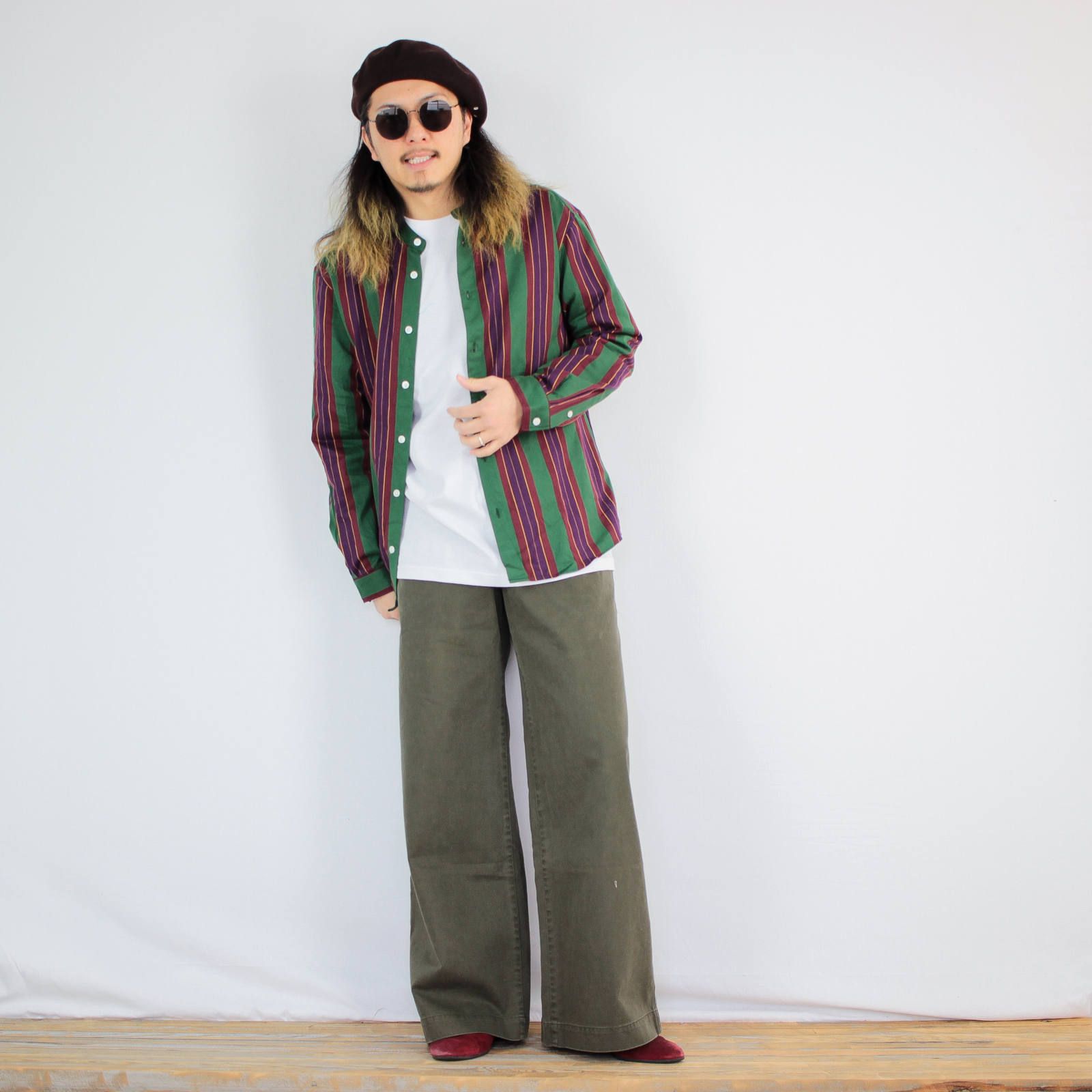 cobachiの刺繍長袖Tシャツを使ったコーディネート【日曜日】