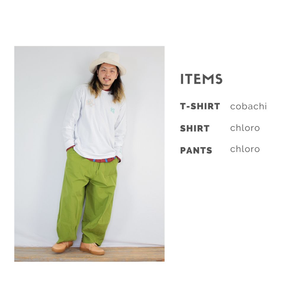 cobachiの刺繍長袖Tシャツを使ったコーディネート【木曜日】