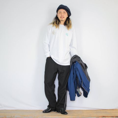 cobachiの刺繍長袖Tシャツを使ったコーディネート【水曜日】