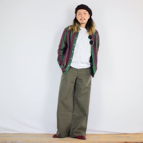 cobachiの刺繍長袖Tシャツを使ったコーディネート【日曜日】
