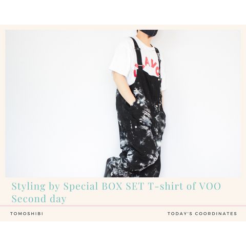 VOOのプリントTシャツを使ったコーディネート【2日目】